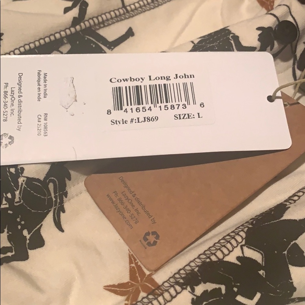 NWT Cowboy Long John Style Pajama Pants Size - Picture 3 of 4